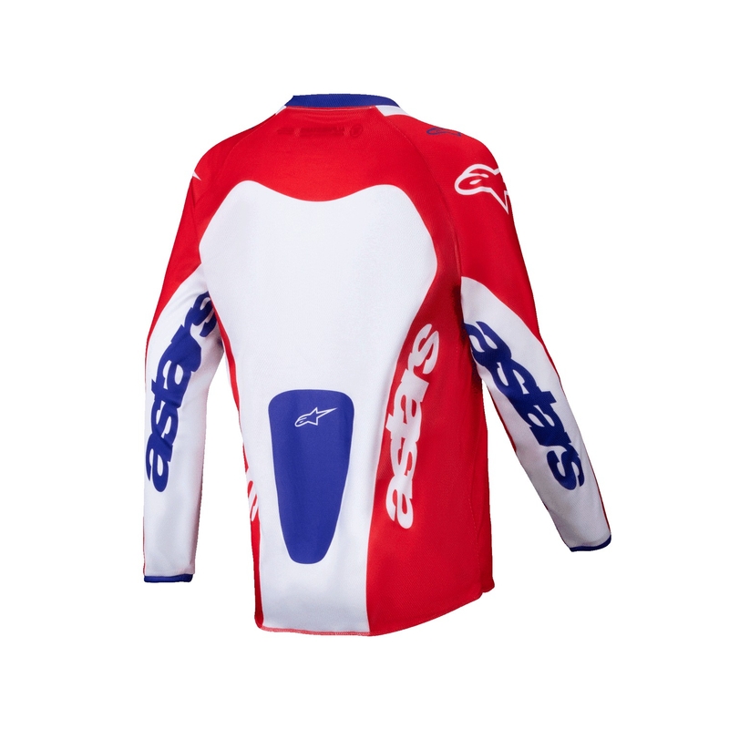 Tricou motocross copii Alpinestars Racer Veil roșu-alb