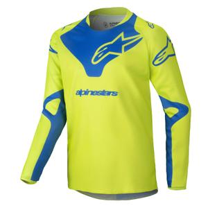 Tricou motocross copii Alpinestars Racer Veil galben-albastru fluo
