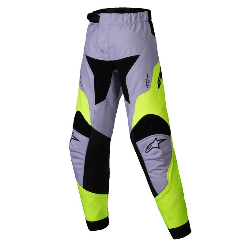 Pantaloni motocross copii Alpinestars Racer Veil Kids gri-galben fluo