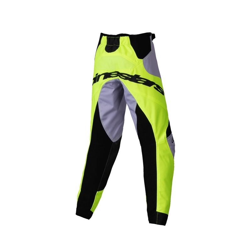 Pantaloni motocross copii Alpinestars Racer Veil Kids gri-galben fluo