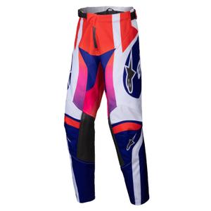 Pantaloni motocross copii Alpinestars Racer Wurx multicolor-alb