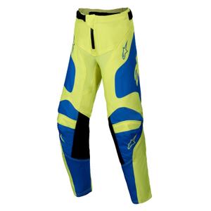 Pantaloni motocross copii Alpinestars Racer Veil galben-albastru fluo