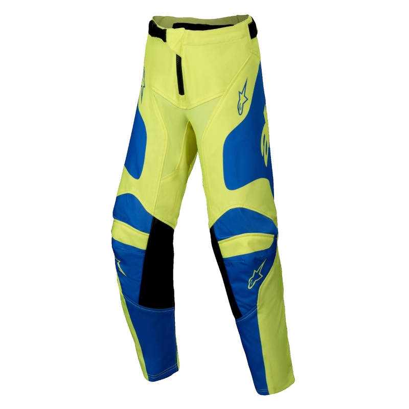 Pantaloni motocross copii Alpinestars Racer Veil galben-albastru fluo