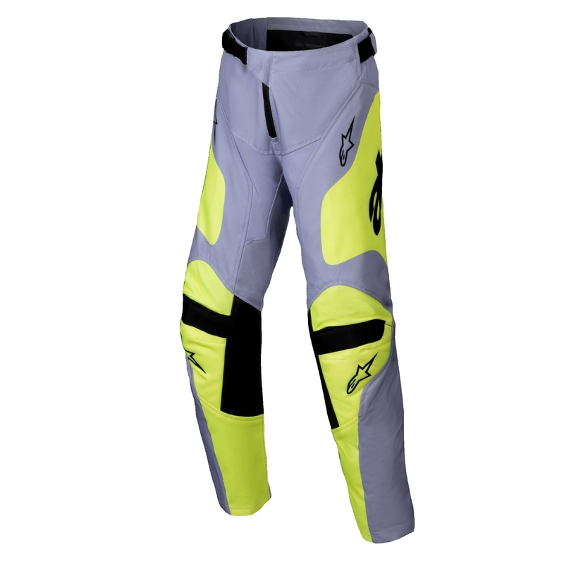 Pantaloni motocross copii Alpinestars Racer Veil gri-galben fluo