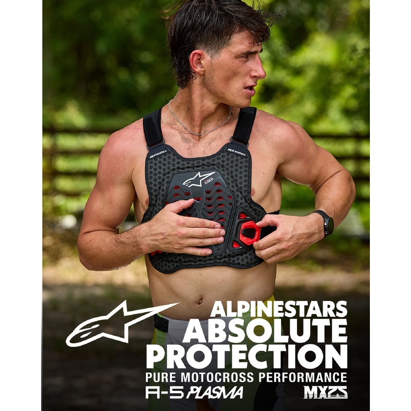 Protector de piept Alpinestars A-5 Plasma negru-rosu-alb