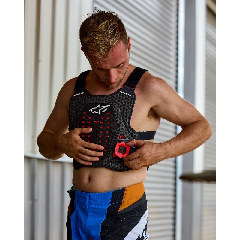 Protector de piept Alpinestars A-5 Plasma negru-rosu-alb