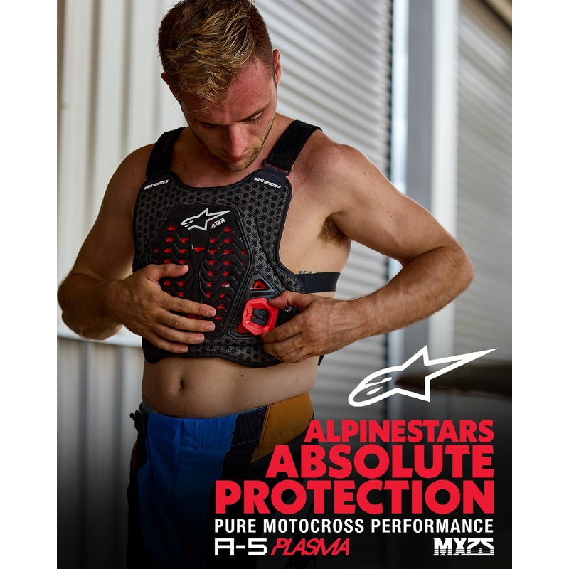Protector de piept Alpinestars A-5 Plasma negru-rosu-alb