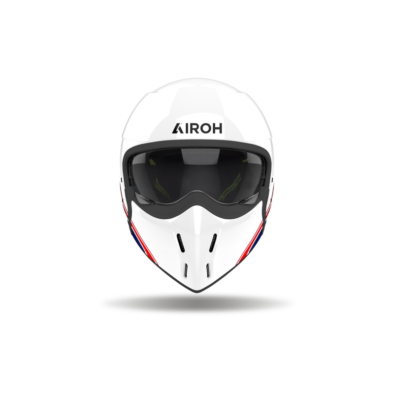 Casca moto modulara Airoh J110 Eon alb-albastru-rosu lucios