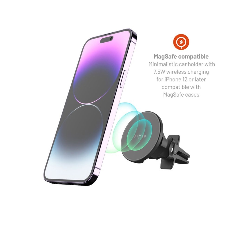 Suport cu încărcare wireless FIX MagRound cu suport de montare MagSafe negru 15W