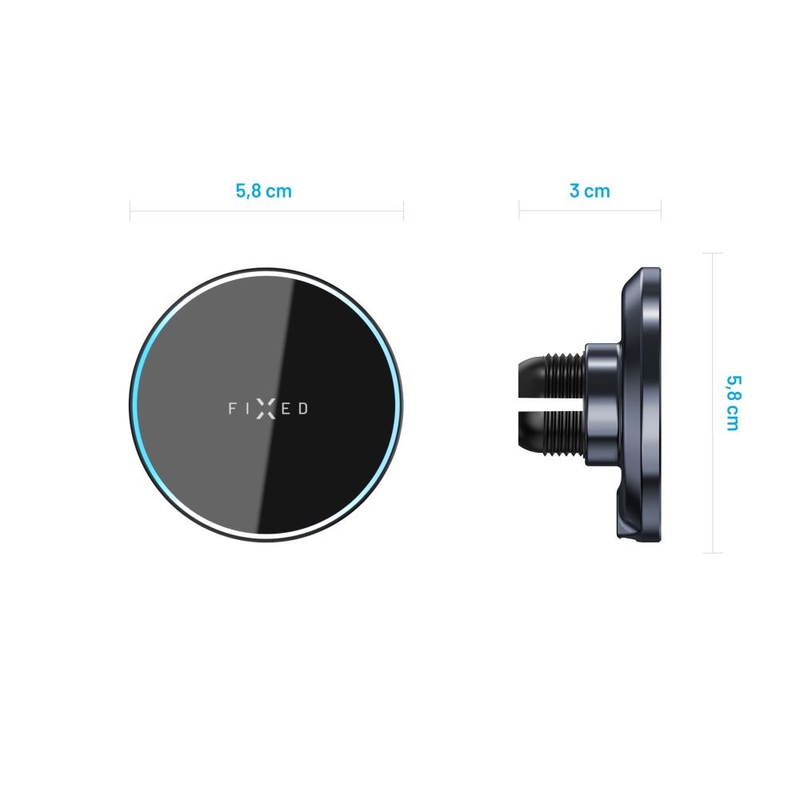 Suport cu încărcare wireless FIX MagRound cu suport de montare MagSafe negru 15W