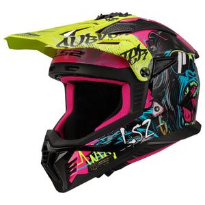 Casca motocross LS2 MX708 Fast II Gorilla violet-galben