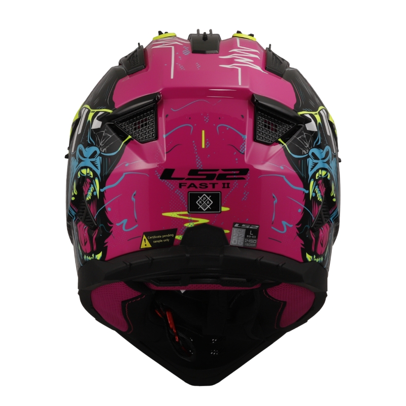 Casca motocross LS2 MX708 Fast II Gorilla violet-galben