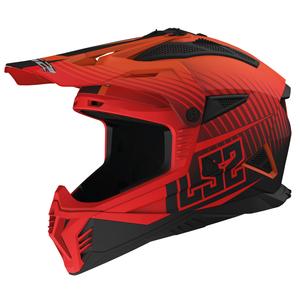 Casca motocross LS2 MX708 Fast II Duck portocaliu-rosu