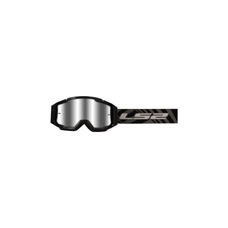 Ochelari de motocross LS2 Charger PRO negri cu plexiglas argintiu