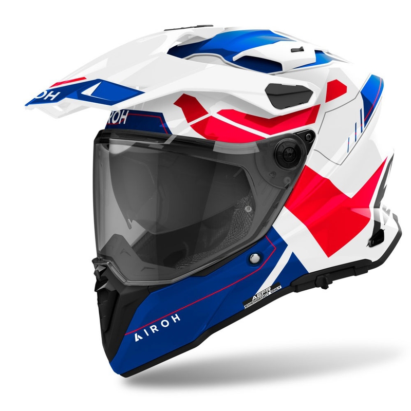 Cască de enduro Airoh Commander 2 Reveal albastru-roșu lucios