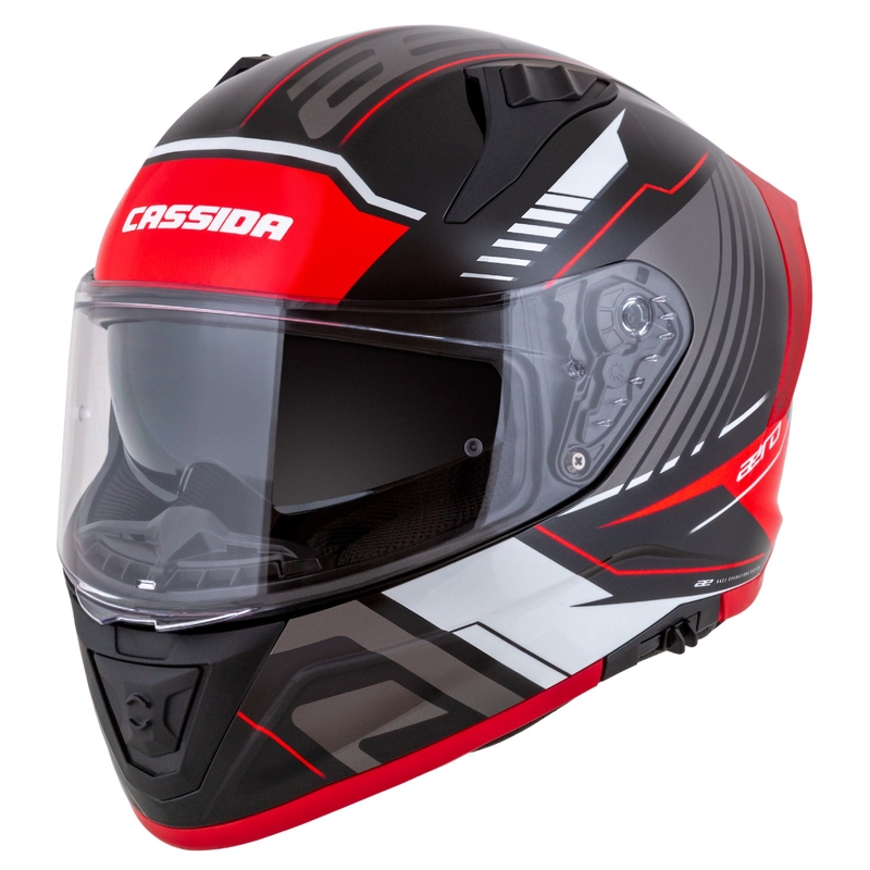 Cassca integrala de motocicleta Cassida Aero Drome negru-rosu-alb-gri