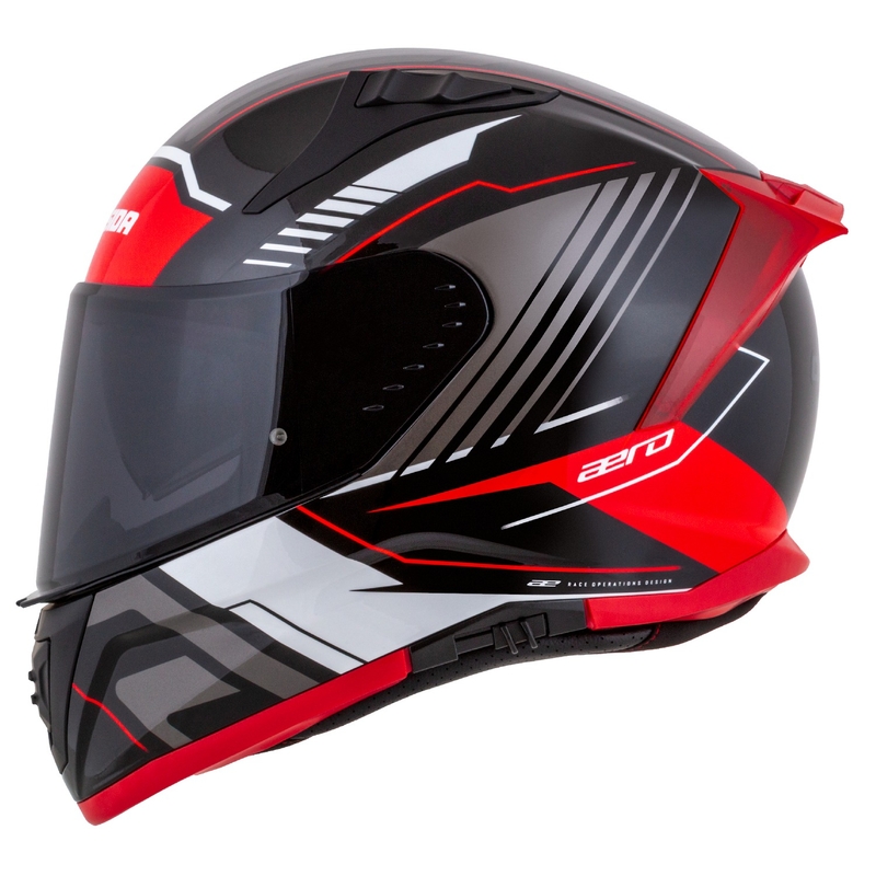 Cassca integrala de motocicleta Cassida Aero Drome negru-rosu-alb-gri