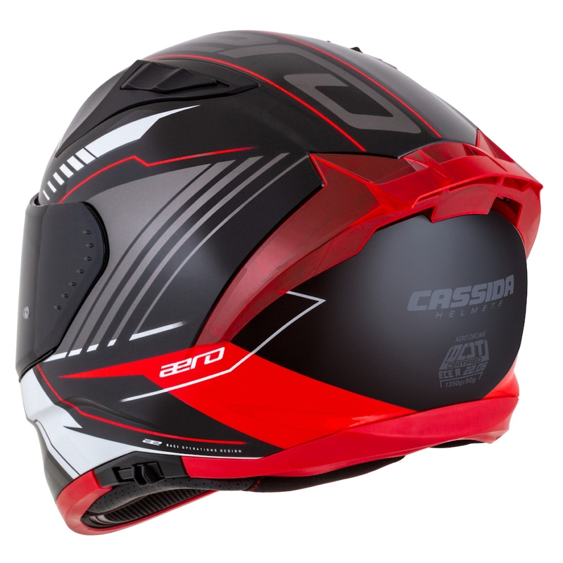 Cassca integrala de motocicleta Cassida Aero Drome negru-rosu-alb-gri
