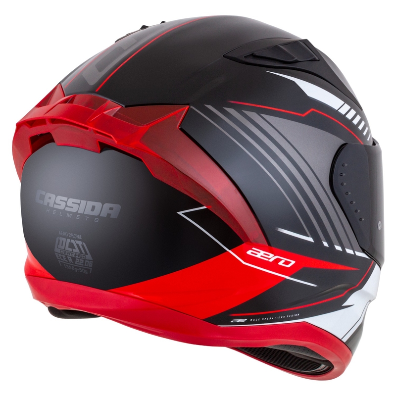 Cassca integrala de motocicleta Cassida Aero Drome negru-rosu-alb-gri