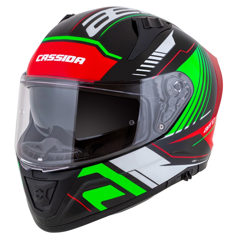 Casca integrala de motocicleta Cassida Aero Drome negru-rosu-verde-alb