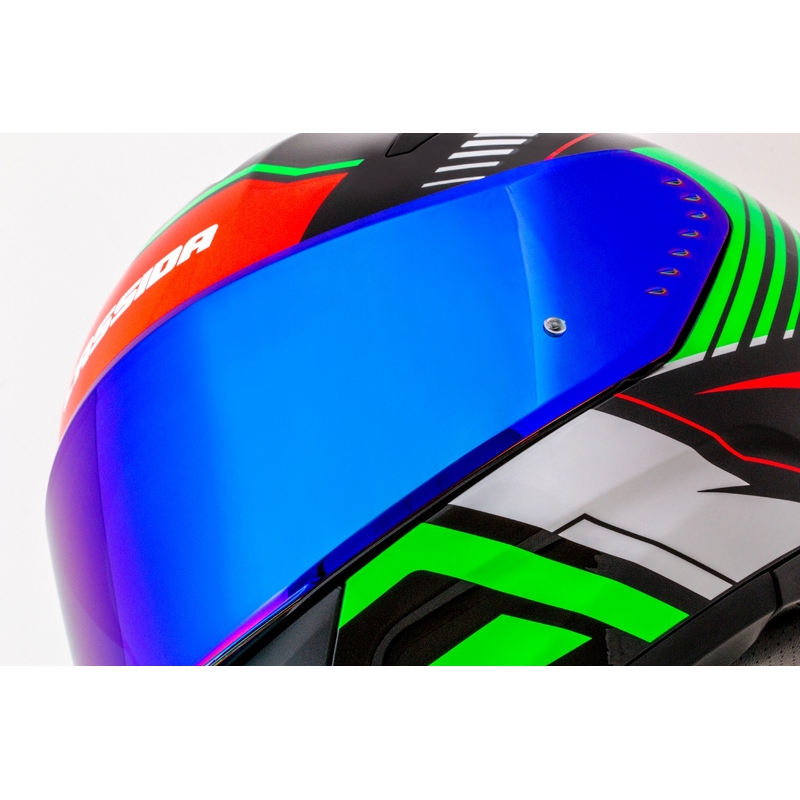 Casca integrala de motocicleta Cassida Aero Drome negru-rosu-verde-alb
