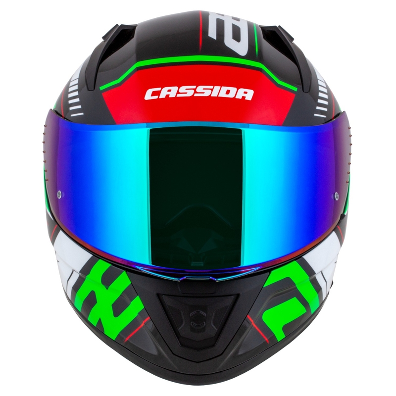 Casca integrala de motocicleta Cassida Aero Drome negru-rosu-verde-alb