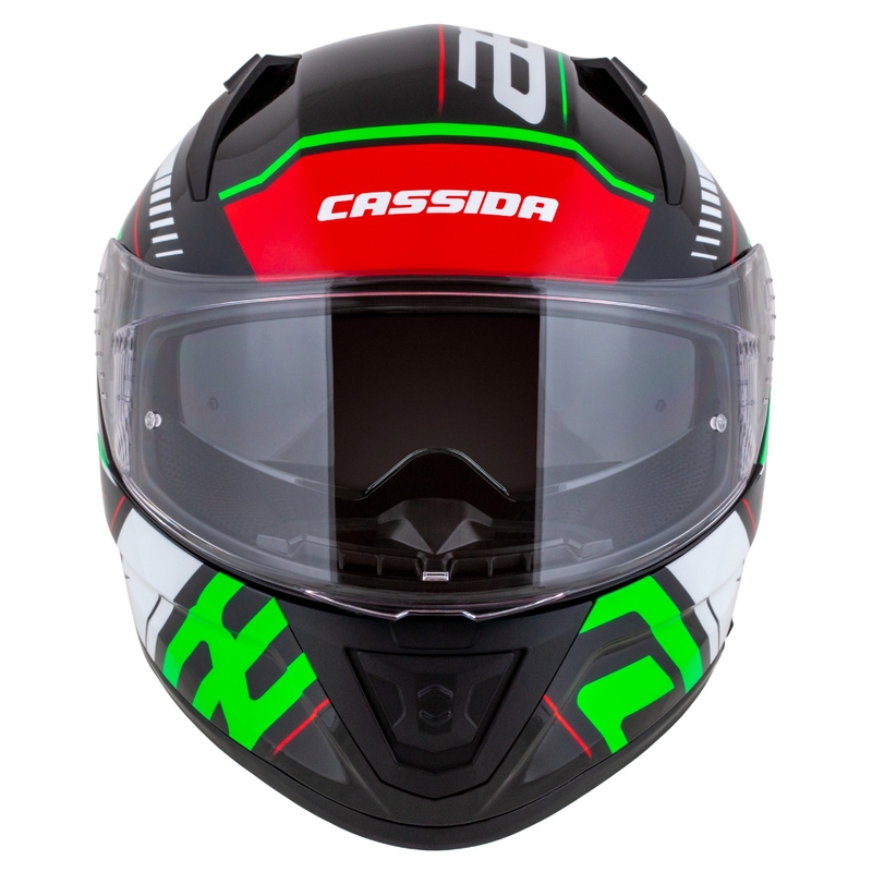 Casca integrala de motocicleta Cassida Aero Drome negru-rosu-verde-alb
