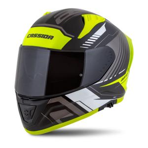 Cassca integrala de motocicleta Cassida Aero Drome negru-galben fluo-alb-gri