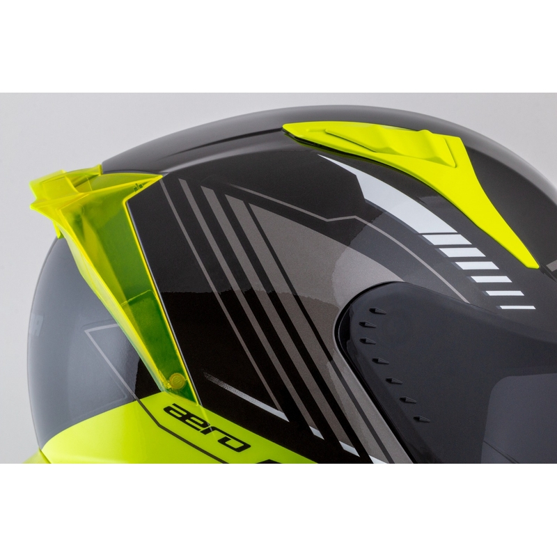 Cassca integrala de motocicleta Cassida Aero Drome negru-galben fluo-alb-gri