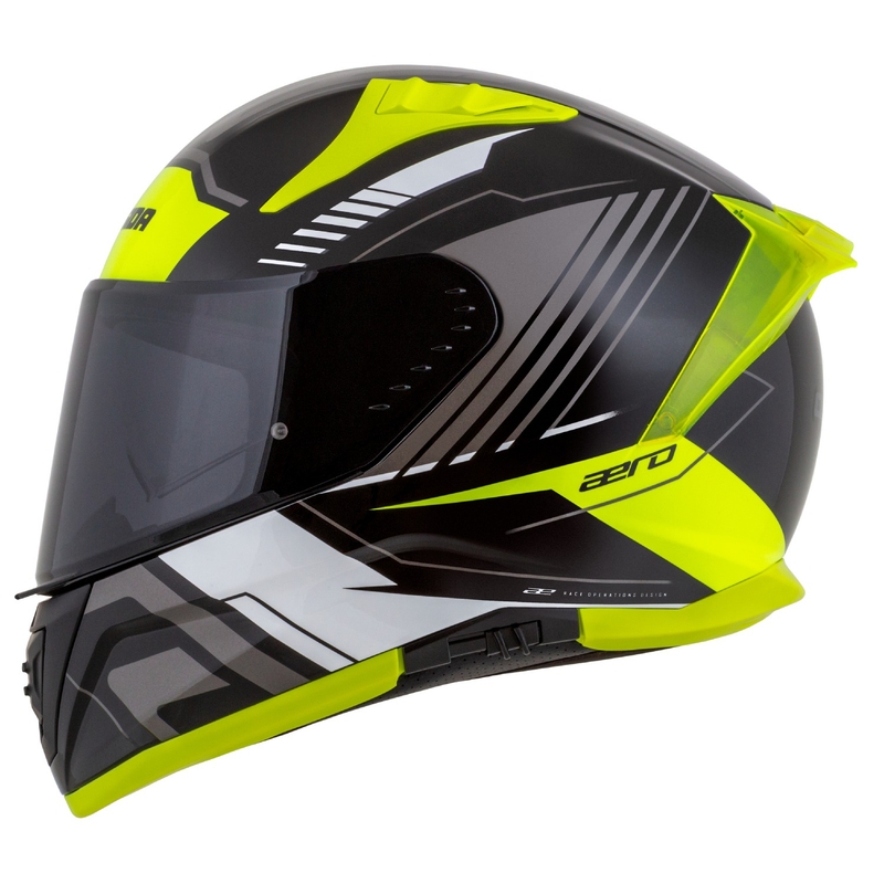 Cassca integrala de motocicleta Cassida Aero Drome negru-galben fluo-alb-gri