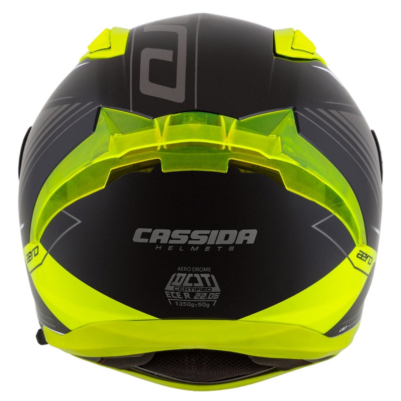 Cassca integrala de motocicleta Cassida Aero Drome negru-galben fluo-alb-gri