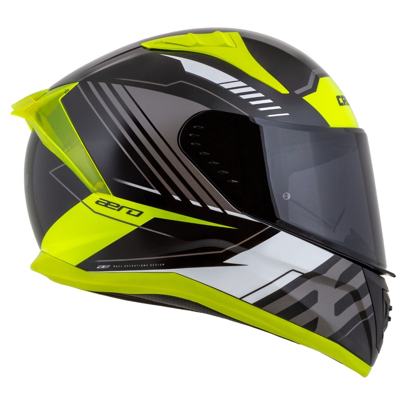 Cassca integrala de motocicleta Cassida Aero Drome negru-galben fluo-alb-gri