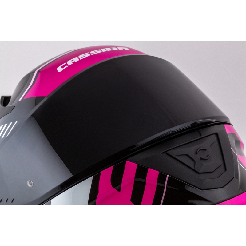 Cassida integrala de motocicleta Cassida Aero Drome negru-roz-alb