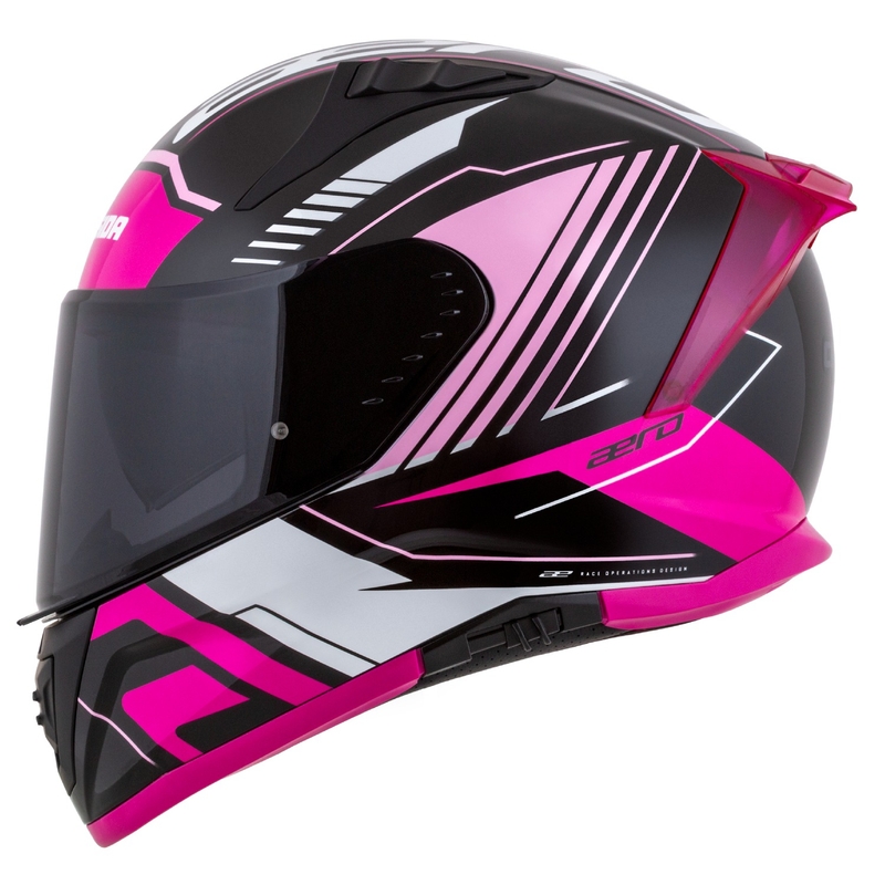 Cassida integrala de motocicleta Cassida Aero Drome negru-roz-alb
