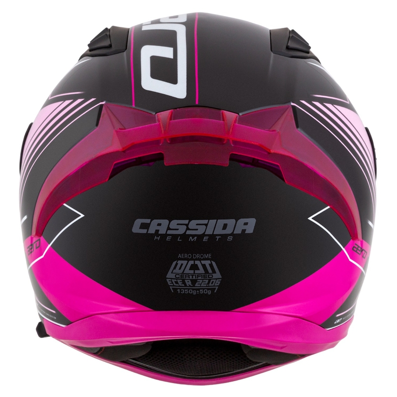Cassida integrala de motocicleta Cassida Aero Drome negru-roz-alb