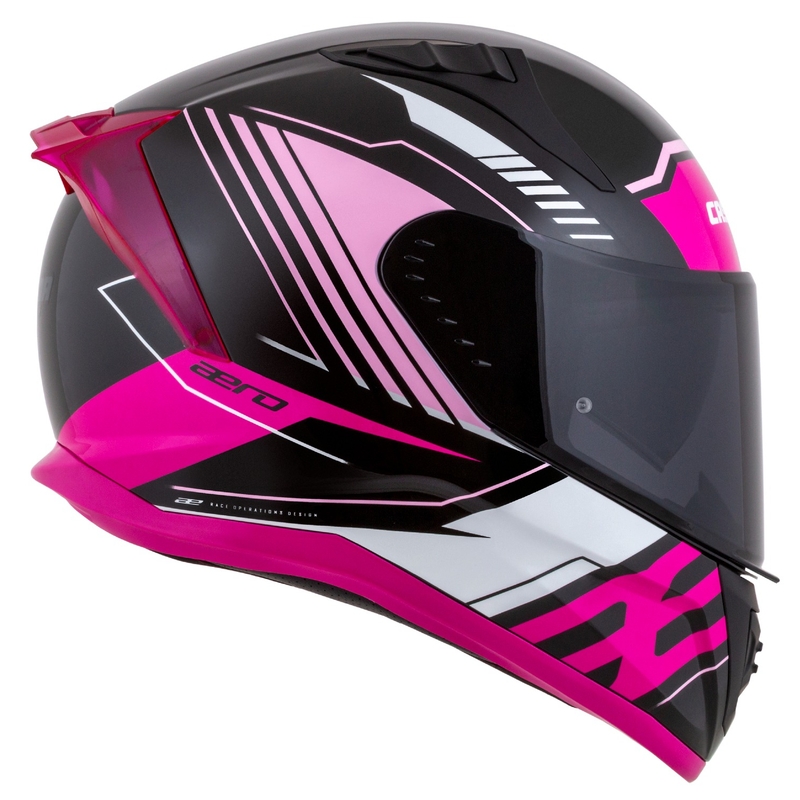 Cassida integrala de motocicleta Cassida Aero Drome negru-roz-alb