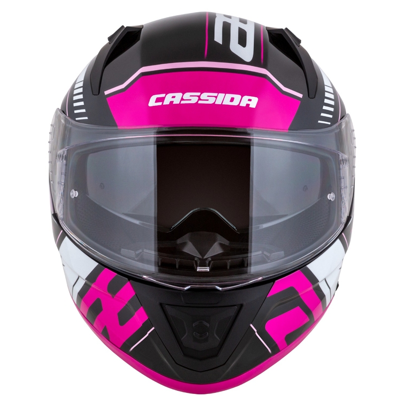 Cassida integrala de motocicleta Cassida Aero Drome negru-roz-alb