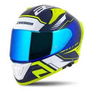 Cassida moto integrala Cassida Aero Drome albastru-galben fluo-albastru deschis-alb