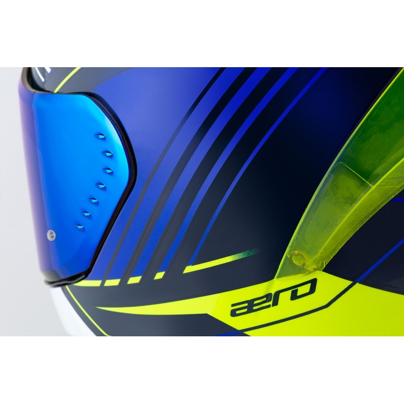 Cassida moto integrala Cassida Aero Drome albastru-galben fluo-albastru deschis-alb