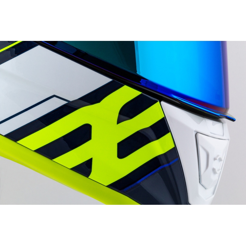 Cassida moto integrala Cassida Aero Drome albastru-galben fluo-albastru deschis-alb