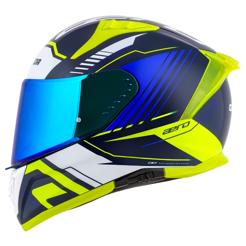 Cassida moto integrala Cassida Aero Drome albastru-galben fluo-albastru deschis-alb