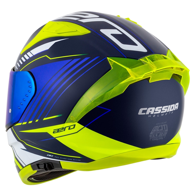 Cassida moto integrala Cassida Aero Drome albastru-galben fluo-albastru deschis-alb