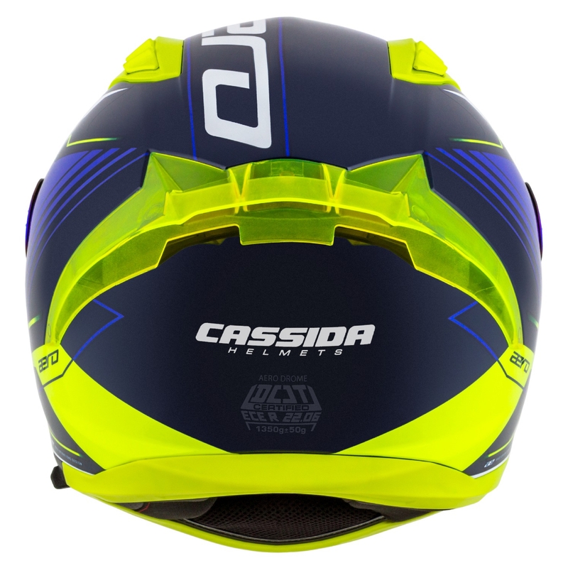 Cassida moto integrala Cassida Aero Drome albastru-galben fluo-albastru deschis-alb