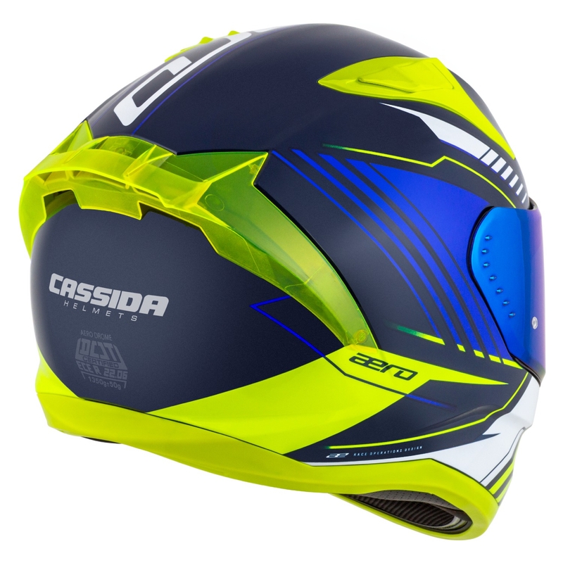 Cassida moto integrala Cassida Aero Drome albastru-galben fluo-albastru deschis-alb