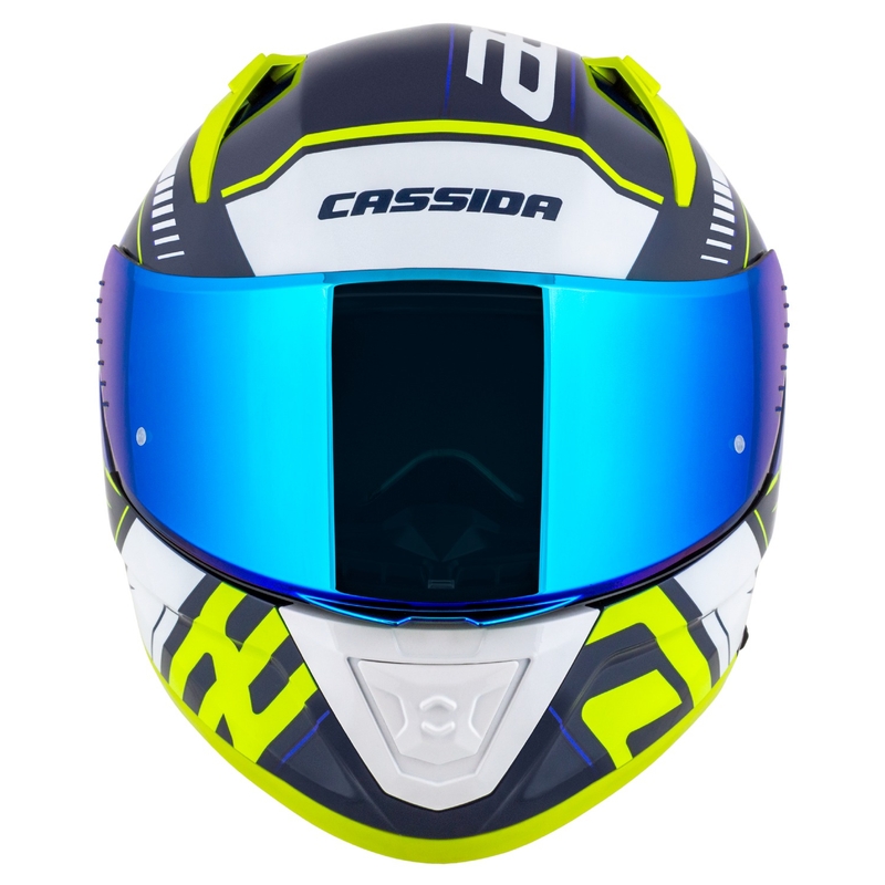 Cassida moto integrala Cassida Aero Drome albastru-galben fluo-albastru deschis-alb