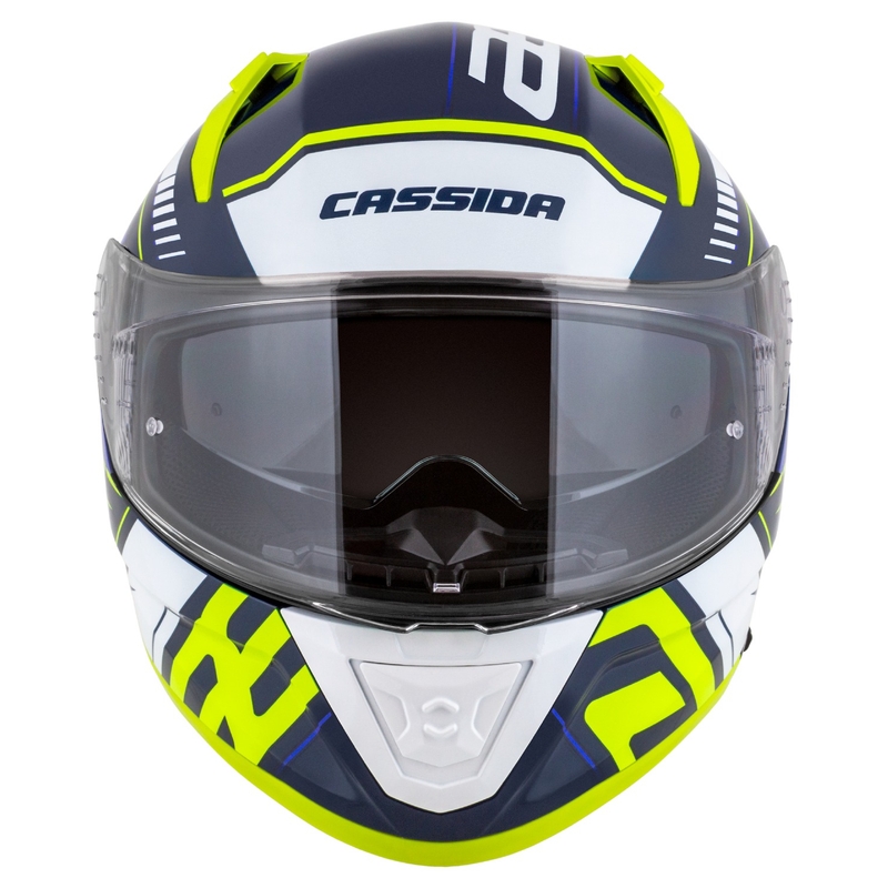 Cassida moto integrala Cassida Aero Drome albastru-galben fluo-albastru deschis-alb