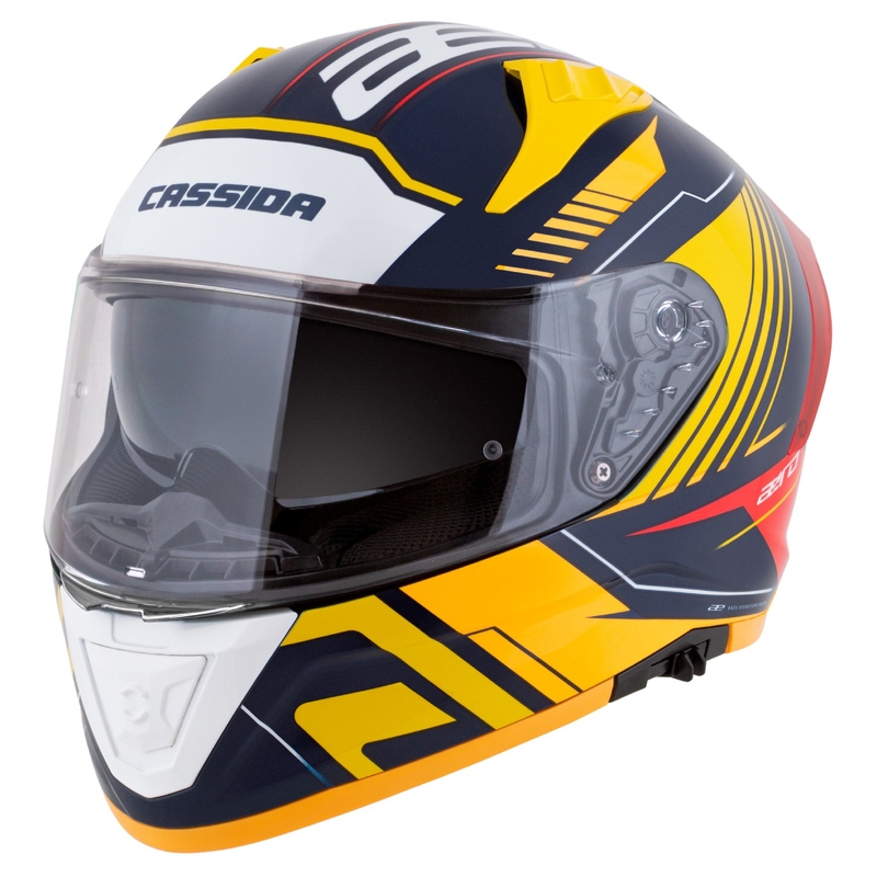 Cassida Moto Integral Cassida Aero Drome Albastru-Galben Fluo-Portocaliu-Rosu-Albastru Deschis-Alb