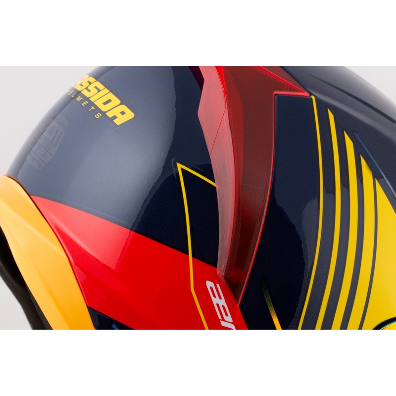 Cassida Moto Integral Cassida Aero Drome Albastru-Galben Fluo-Portocaliu-Rosu-Albastru Deschis-Alb