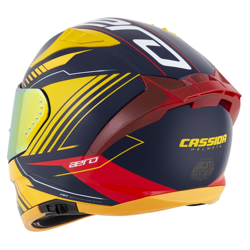 Cassida Moto Integral Cassida Aero Drome Albastru-Galben Fluo-Portocaliu-Rosu-Albastru Deschis-Alb
