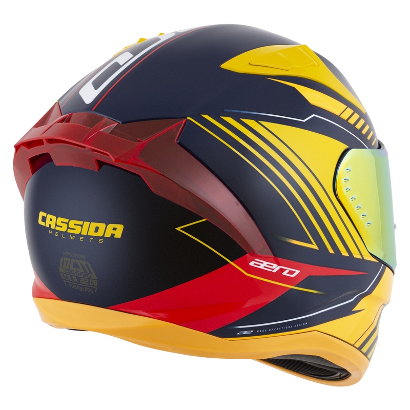 Cassida Moto Integral Cassida Aero Drome Albastru-Galben Fluo-Portocaliu-Rosu-Albastru Deschis-Alb